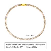 Fashion Solid Color Stainless Steel Plating Inlay Zircon Bracelets Necklace sku image 5