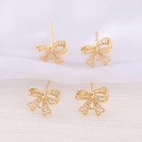 1 Pair 10 * 11mm Copper 18K Gold Plated Bow Knot Polished Earring Findings main image 1