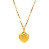 Simple Style Heart Shape Titanium Steel Pendant Necklace Plating Stainless Steel Necklaces sku image 1