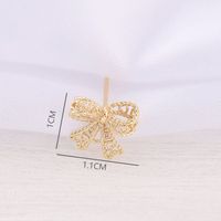 1 Pair 10 * 11mm Copper 18K Gold Plated Bow Knot Polished Earring Findings main image 2