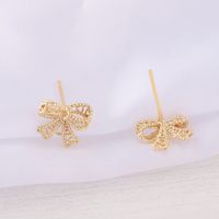 1 Pair 10 * 11mm Copper 18K Gold Plated Bow Knot Polished Earring Findings main image 3