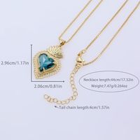 Simple Style Classic Style Heart Shape Glass Copper Plating Inlay Glass 18K Gold Plated Women's Pendant Necklace main image 2