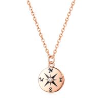 Wholesale Simple Style Compass Copper Pendant Necklace sku image 1