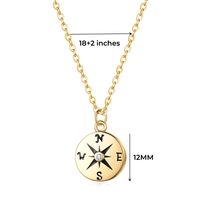 Wholesale Simple Style Compass Copper Pendant Necklace main image 2