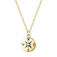 Wholesale Simple Style Compass Copper Pendant Necklace sku image 2