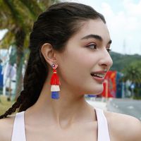 1 Pair Exaggerated Ethnic Style Artistic Color Block Tassel Braid Cotton Drop Earrings main image 5