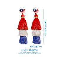 1 Paar Übertrieben Ethnischer Stil Künstlerisch Farbblock Quaste Flechten Baumwolle Tropfenohrringe sku image 1