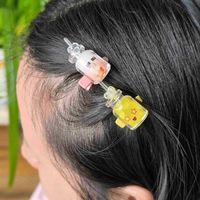 Girl'S Cute Funny Bottle Emoji Face Synthetic Resin Alloy Glass Epoxy Three-dimensional Resin Glass Hair Clip main image 4