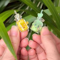 Girl'S Cute Funny Bottle Emoji Face Synthetic Resin Alloy Glass Epoxy Three-dimensional Resin Glass Hair Clip main image 6