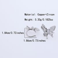 1 Pair 2 Pairs Casual Elegant Sweet Butterfly Plating Inlay Copper Zircon 18K Gold Plated Ear Cuffs main image 6