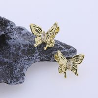1 Pair 2 Pairs Casual Elegant Sweet Butterfly Plating Inlay Copper Zircon 18K Gold Plated Ear Cuffs main image 5