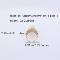 Plastic Copper 18K Gold Plated Luxurious Shiny Plating Inlay Solid Color Zircon Open Rings main image 5