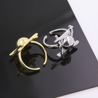 Copper 18K Gold Plated Casual Modern Style Plating Inlay Solid Color Pearl Open Rings main image 2