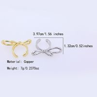 Copper 18K Gold Plated Modern Style Sweet Plating Bow Knot Open Rings main image 8