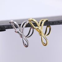 Copper 18K Gold Plated Modern Style Sweet Plating Bow Knot Open Rings main image 7