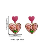 1 Piece Tropical Sweet Heart Shape Patchwork Alloy Paint Drop Earrings sku image 4
