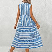 Women's Regular Dress Vacation V Neck Printing Sleeveless Geometric Midi Dress Holiday Beach main image 4