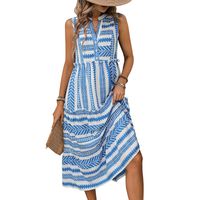 Women's Regular Dress Vacation V Neck Printing Sleeveless Geometric Midi Dress Holiday Beach main image 5