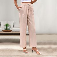 Women's Business Outdoor Daily Simple Style Solid Color Full Length Printing Casual Pants Wide Leg Pants main image 3