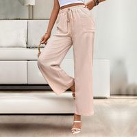 Women's Business Outdoor Daily Simple Style Solid Color Full Length Printing Casual Pants Wide Leg Pants main image 5