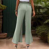 Women's Casual Business Daily Streetwear Solid Color Flower Full Length Belt Casual Pants Wide Leg Pants main image 5