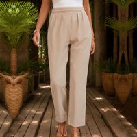 Women's Holiday Daily Simple Style Solid Color Full Length Woven Casual Pants main image 1