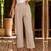 Women's Holiday Daily Simple Style Solid Color Full Length Woven Casual Pants main image 3