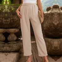 Women's Holiday Daily Simple Style Solid Color Full Length Woven Casual Pants main image 5