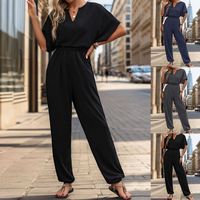 Women's Holiday Daily Date Streetwear Solid Color Full Length Dolman Sleeve Jumpsuits main image 1
