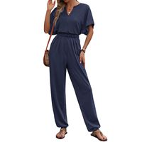 Women's Holiday Daily Date Streetwear Solid Color Full Length Dolman Sleeve Jumpsuits main image 2