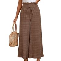 Women's Holiday Daily Retro Solid Color Full Length Casual Pants Wide Leg Pants main image 2