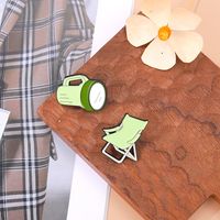 Cartoon Style Cute Cowboy Style Tent Lighting Lamp Alpenstock Alloy Stamping Stoving Varnish Plating Kid'S Brooches main image 4