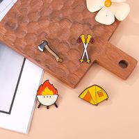 Cartoon Style Cute Cowboy Style Tent Lighting Lamp Alpenstock Alloy Stamping Stoving Varnish Plating Kid'S Brooches main image 5