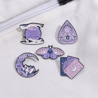 Cartoon Style Artistic Moon Eye Butterfly Alloy Stamping Stoving Varnish Plating Women's Brooches main image 3