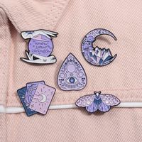 Cartoon Style Artistic Moon Eye Butterfly Alloy Stamping Stoving Varnish Plating Women's Brooches main image 7