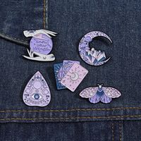 Cartoon Style Artistic Moon Eye Butterfly Alloy Stamping Stoving Varnish Plating Women's Brooches main image 5