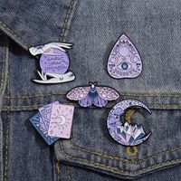 Cartoon Style Artistic Moon Eye Butterfly Alloy Stamping Stoving Varnish Plating Women's Brooches main image 6