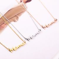304 Stainless Steel Iron Rose Gold Plated White Gold Plated Gold Plated MAMA Simple Style Polishing Letter Necklace main image 1