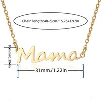 304 Stainless Steel Iron Rose Gold Plated White Gold Plated Gold Plated MAMA Simple Style Polishing Letter Necklace main image 2