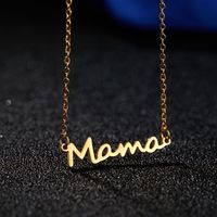 304 Stainless Steel Iron Rose Gold Plated White Gold Plated Gold Plated MAMA Simple Style Polishing Letter Necklace main image 4