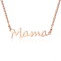 304 Stainless Steel Iron Rose Gold Plated White Gold Plated Gold Plated MAMA Simple Style Polishing Letter Necklace main image 5