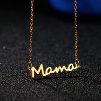 304 Stainless Steel Iron Rose Gold Plated White Gold Plated Gold Plated MAMA Simple Style Polishing Letter Necklace sku image 1
