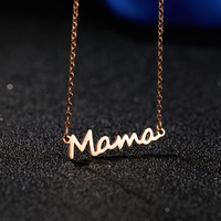 304 Stainless Steel Iron Rose Gold Plated White Gold Plated Gold Plated MAMA Simple Style Polishing Letter Necklace sku image 3