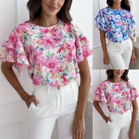 Women's Blouse Short Sleeve T-Shirts Vacation Ditsy Floral main image 6