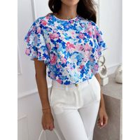 Women's Blouse Short Sleeve T-Shirts Vacation Ditsy Floral main image 2