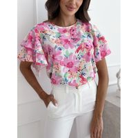Women's Blouse Short Sleeve T-Shirts Vacation Ditsy Floral main image 3