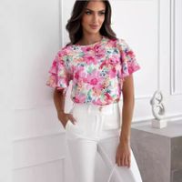 Women's Blouse Short Sleeve T-Shirts Vacation Ditsy Floral main image 4