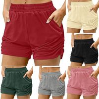 Women's Holiday Daily Simple Style Solid Color Shorts Pocket Casual Pants Straight Pants main image 1