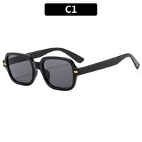 Vintage Style Solid Color Ac Square Full Frame Women's Sunglasses sku image 1