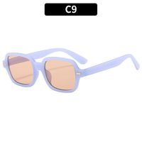 Vintage Style Solid Color Ac Square Full Frame Women's Sunglasses sku image 9